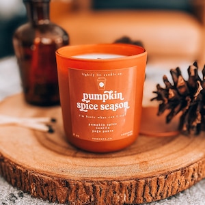 Pumpkin Spice Candle Fall Candle Organic Wax Fall Gift Christmas Gift 8oz Candle Wooden Wick Candle Pumpkin Candle Home Decor Candle