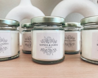 Rustic Wedding Favor Candle: Customizable Soy Wax, Event Gift