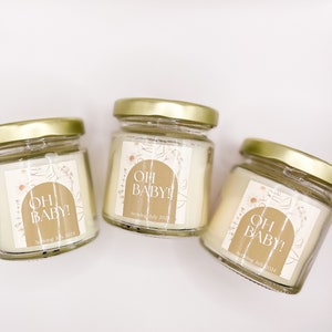 Oh Baby Candle Favor: Coconut Wax Baby Shower Thank You Gift