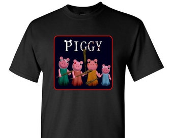 Kids T-Shirt Inspired by the game Piggy -  Family Portrait - Father, Mother, Piggy and Little Brother