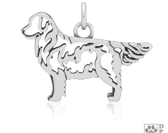 Golden Retriever Necklace Jewelry in Sterling Silver, Body