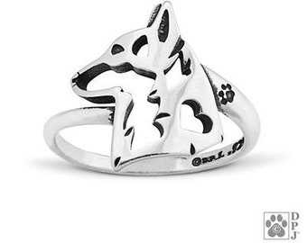 Pembroke Welsh Corgi Ring Jewelry and Gifts in Sterling Silver