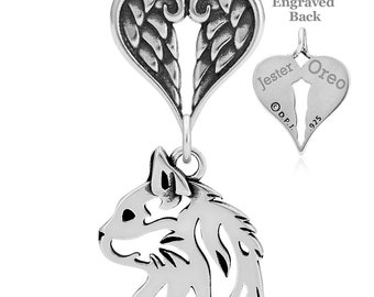 Collar de ángel gato personalizado