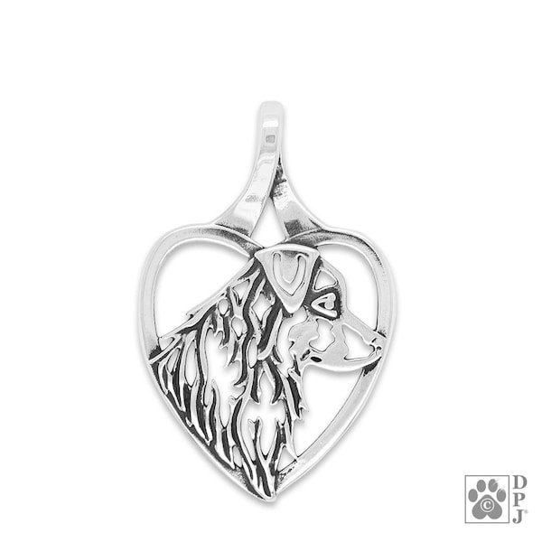Australian Shepherd Heart Necklace Gifts in Sterling Silver
