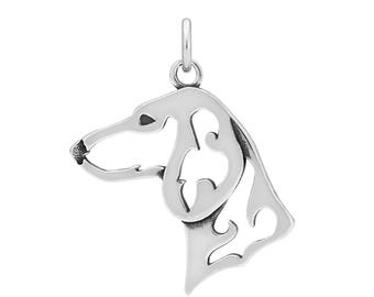 Collar de perro salchicha en plata de ley, pelaje liso