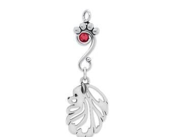 Sterling Silver Pomeranian Crystal Necklace