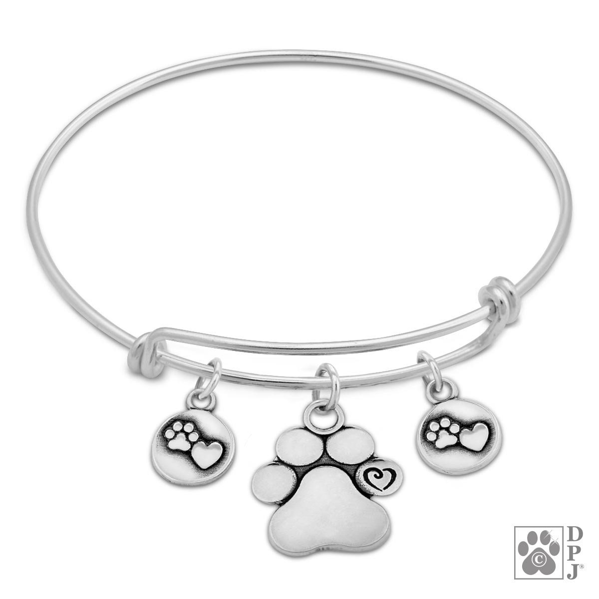 Adjustable Paw Heart Charm Bracelet Jewelry Gifts and Accessoriesthumbnail