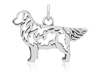 Sterling Silver Golden Retriever Necklace Jewelry