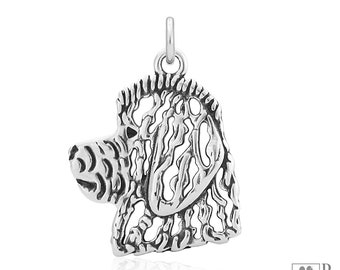 Goldendoodle Pendant Necklace in Sterling Silver, Head