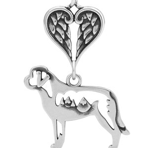 Saint Bernard Angel Pendant, Custom Breed Memorial Keepsakes image 2