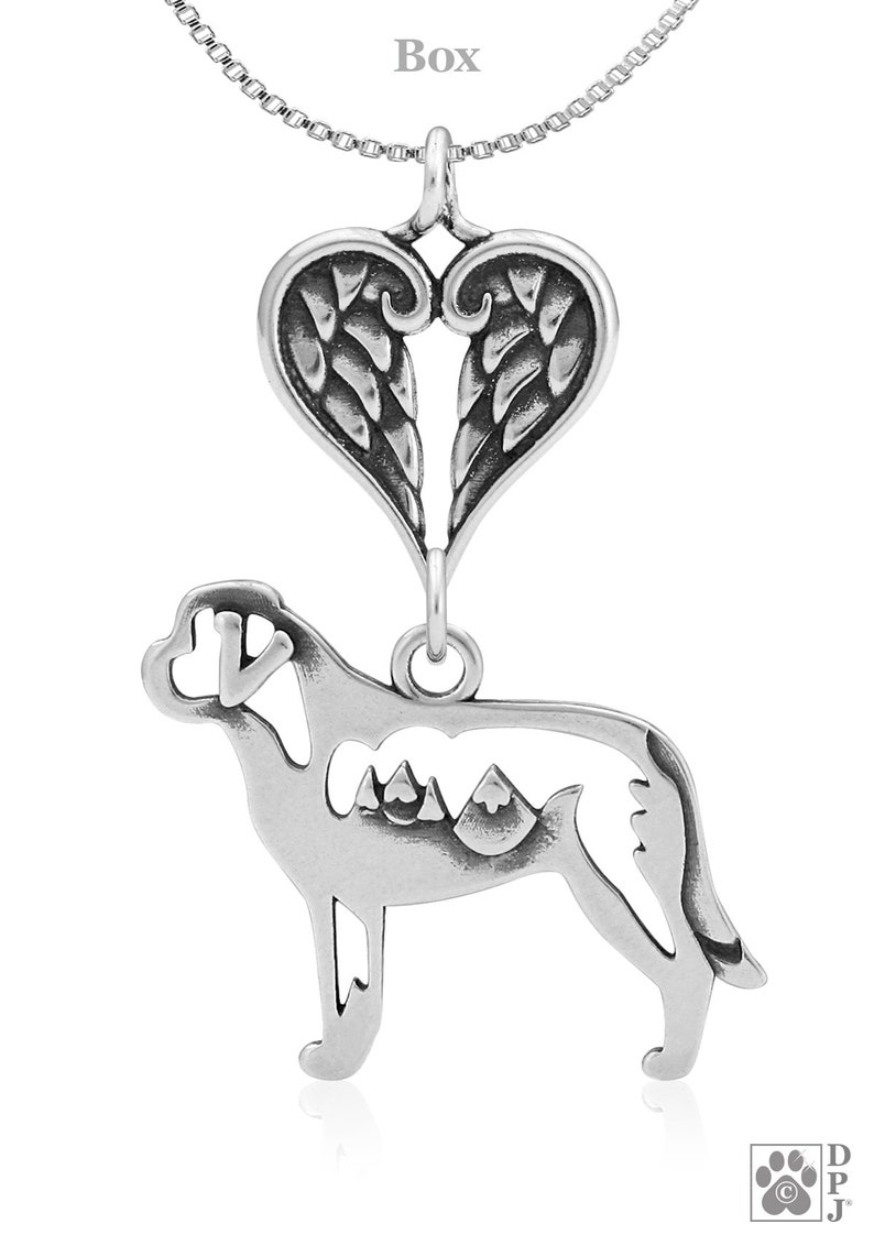 Saint Bernard Angel Pendant, Custom Breed Memorial Keepsakes image 2