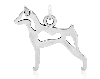 Sterling Silver Miniature Pinscher Necklace Jewelry