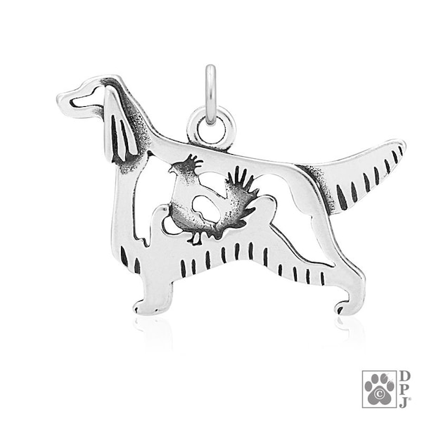 Irish Setter Necklace Jewelry in Sterling Silver, Body