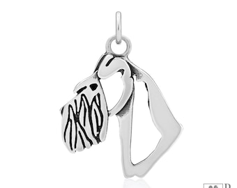 Schnauzer Necklace in Sterling Silver, Natural Ears