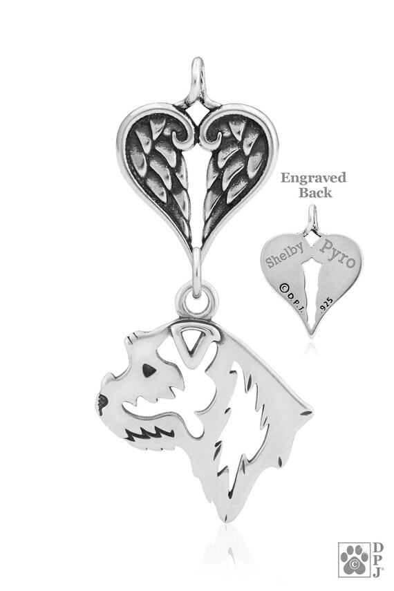 Personalized Border Terrier Angel Necklace