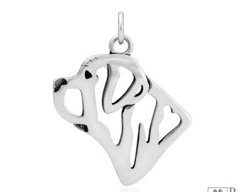 Mastiff Pendant Necklace in Sterling Silver, Head