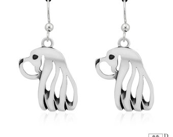 Cavalier King Charles Spaniel Earrings in Sterling Silver, Head