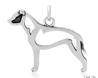 American Staffordshire Terrier Necklace Jewelry in Sterling Silver, Body