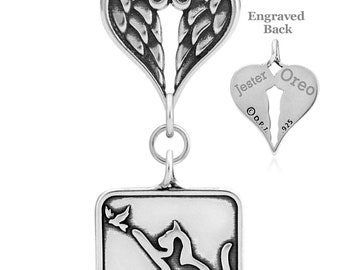 Personalized Angel Wing Cat Pendant Necklace Jewelry Gifts and Accessories