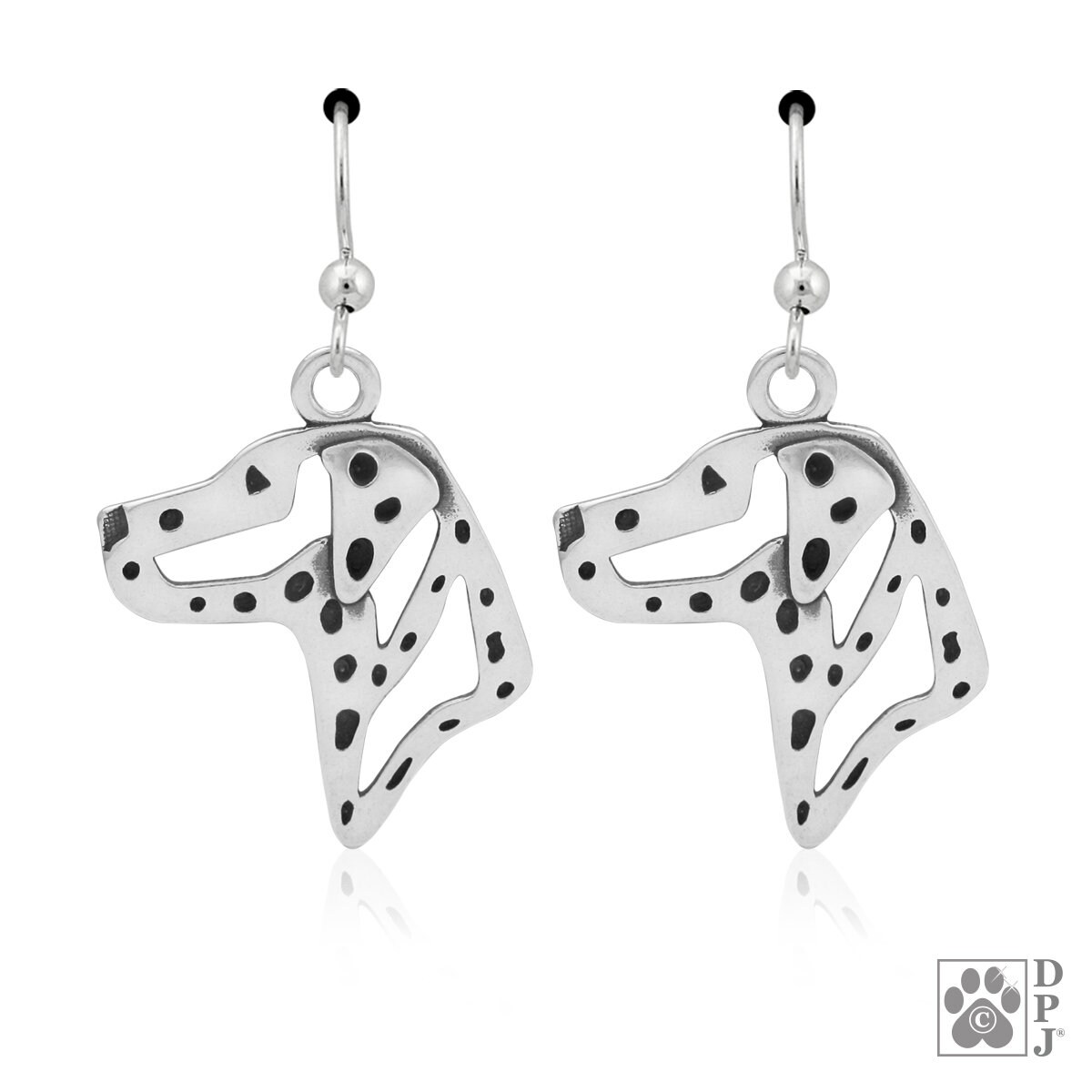 Dalmatian Earrings in Sterling Silver Head