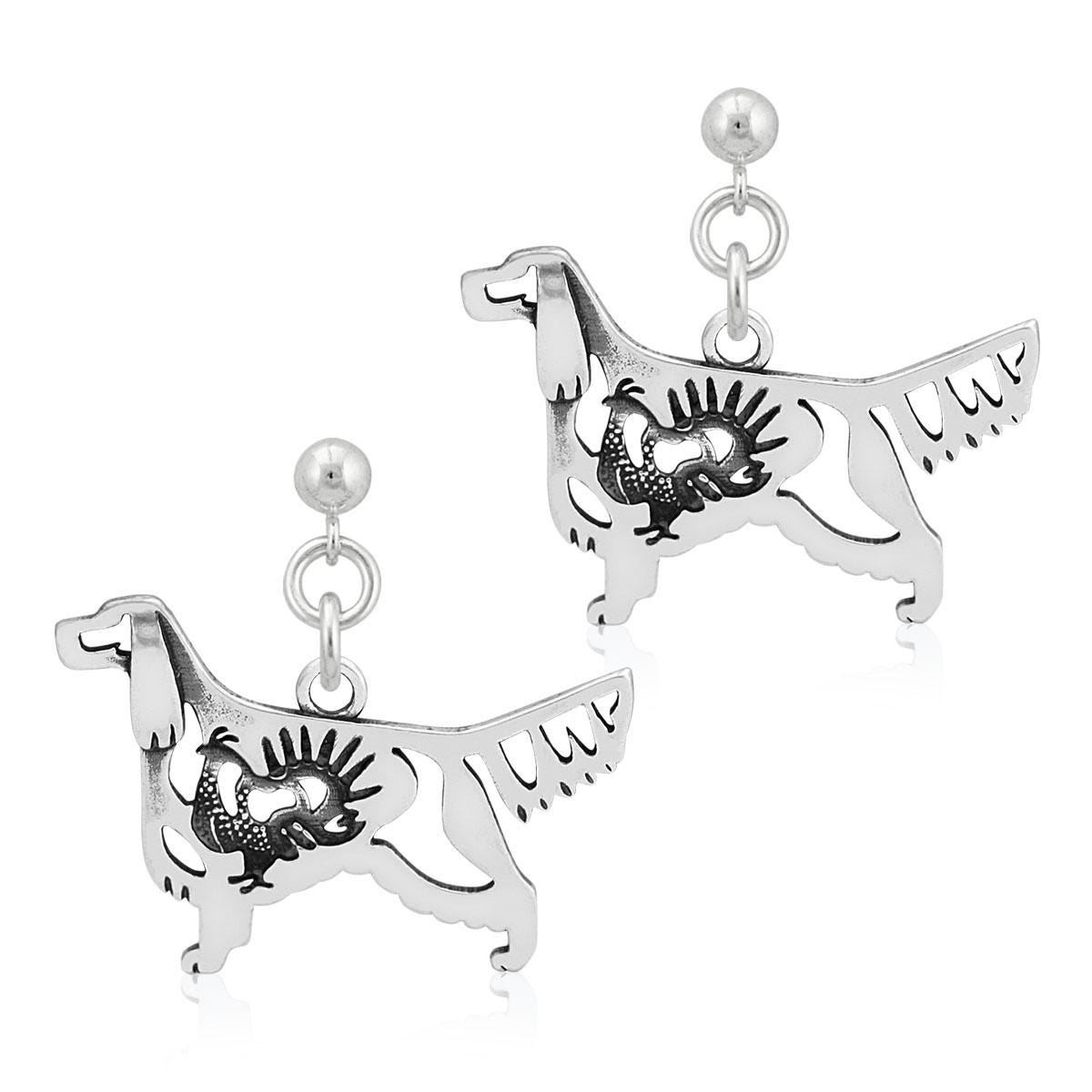 Orecchini cani in argento, orecchini in argento sterling per cani
