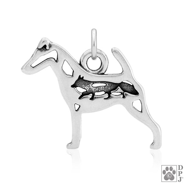 Smooth Fox Terrier Necklace Jewelry in Sterling Silver, Body