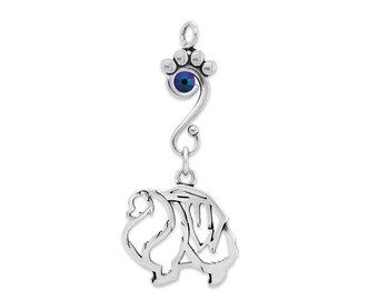 Sterling Silver Pomeranian Birthstone Necklace