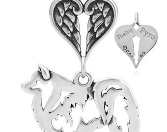 American Eskimo Angel Pendant, Custom Breed Memorial Keepsakes