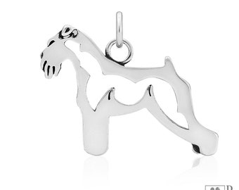 Sterling Silver Schnauzer Necklace Jewelry, Natural Ears