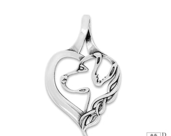 Golden Retriever Heart Necklace Gifts in Sterling Silver