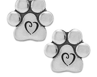 Paw Print Post Earrings, Puppy Love Paw Studs