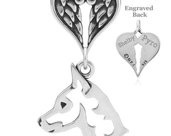 Personalized Miniature Pinscher Angel Necklace