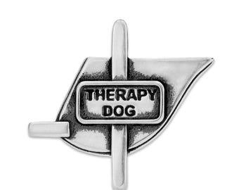 Personalized Therapy Dog Vest Pendant, Sterling Silver Necklace