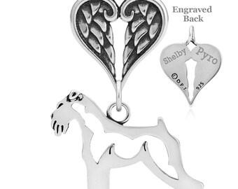 Schnauzer Angel Pendant, Custom Breed Memorial Keepsakes