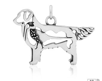 Golden Retriever Necklace Jewelry in Sterling Silver, Body