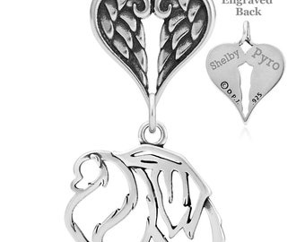 Pomeranian Angel Pendant, Custom Breed Memorial Keepsakes