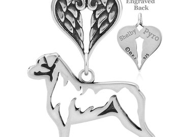Rottweiler Angel Pendant, Custom Breed Memorial Keepsakes