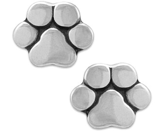 Paw Print Post Earrings, Basic Paw