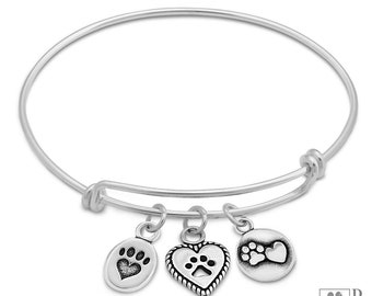 Paw Print Bracelet, Sterling Silver We Love Paws Charm Bracelet