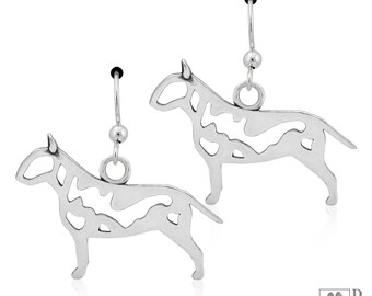 Bull Terrier Ohrringe in Sterling Silber für Frau, Körper