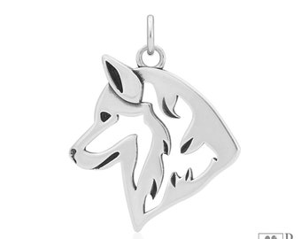 Siberian Husky Necklace in Sterling Silver