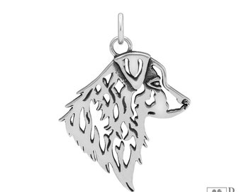 Collier Pendentif Berger Australien en Argent Sterling, Tête