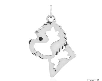 West Highland White Terrier Pendant Necklace in Sterling Silver, Head