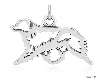 Australian Shepherd Necklace Jewelry in Sterling Silver, Body