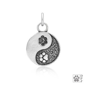 Spersonalizowany naszyjnik Yin i Yang, wisior z łapą
