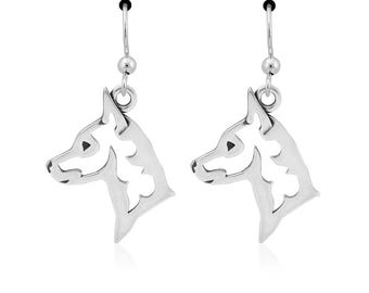 Miniature Pinscher Earrings in Sterling Silver