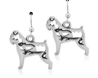 Pendientes de grifo de Bruselas en plata de ley, con capa rugosa