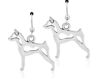 Sterling Silver Miniature Pinscher Earrings