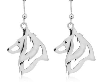Oorbellen Belgische herdershond in sterlingzilver