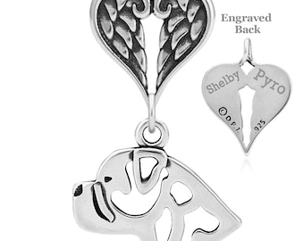 Bullmastiff Angel Necklace, Personalized Breed Sympathy Gifts